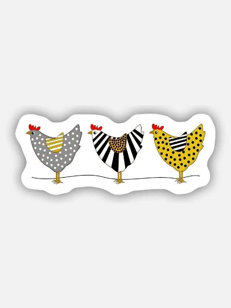 Huehner Hahn Henne Ostern Vögel Küken Ei Frühling - Sticker Größe S (10 x 10 cm) - Mattweiß