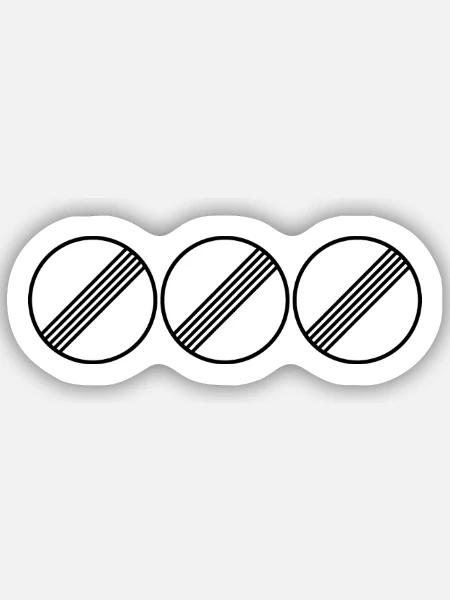 UNBEGRENZT TRIO by Unbegrenzt Apparel - Sticker Größe S (10 x 10 cm) - Mattweiß