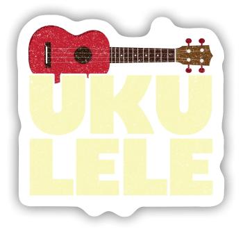 Ukulele Musik Musikinstrument - Sticker Größe S (10 x 10 cm) - Mattweiß - Vorne