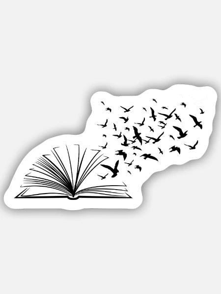 Flying pages - Sticker Größe S (10 x 10 cm) - Mattweiß