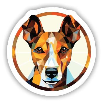 Glatte Foxterrier-Hunderasse buntes Aquarell - Sticker Größe S (10 x 10 cm) - Mattweiß - Vorne