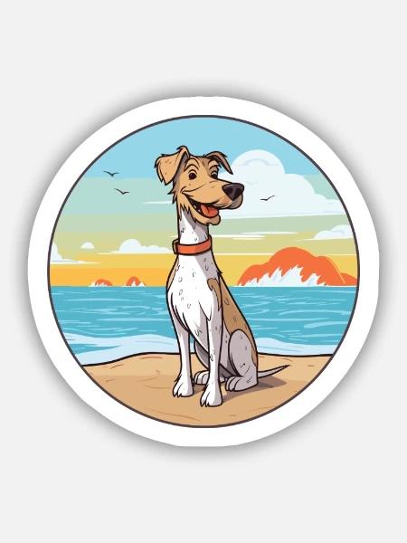 Möwe Terrier Hund Rasse Cartoon Kawaii Clipart Hund - Sticker Größe S (10 x 10 cm) - Mattweiß