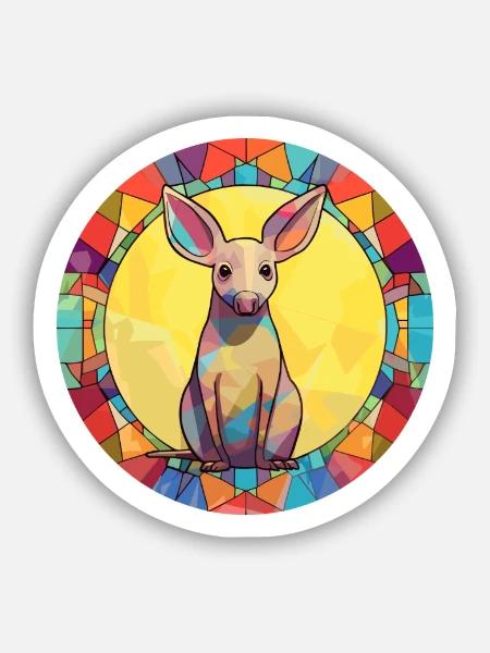 Erdferkel Bunte Karikatur Kawaii Ani - Sticker Größe S (10 x 10 cm) - Mattweiß