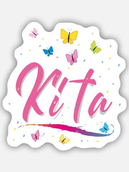 Kindergarten, Kita, Schmetterlinge - Sticker Größe S (10 x 10 cm) - Mattweiß