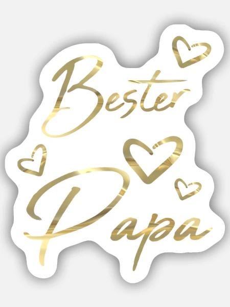 Bester Papa - Sticker Größe S (10 x 10 cm) - Mattweiß