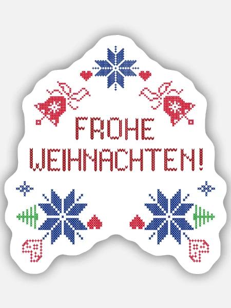 Frohe Weihnachten Ugly Christmas - Sticker Größe S (10 x 10 cm) - Mattweiß