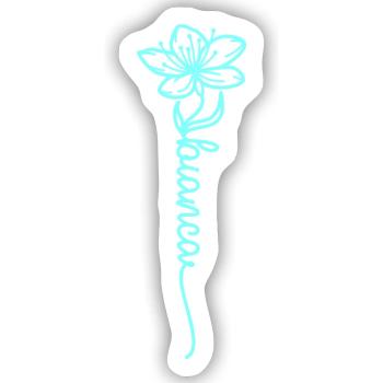 Bianca Name Liebesblume Linienkunst - Sticker Größe S (10 x 10 cm) - Mattweiß - Vorne