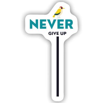 never give up bird - Sticker Größe S (10 x 10 cm) - Mattweiß - Vorne
