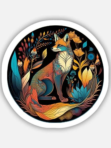 Mandala nature magic - Sticker Größe S (10 x 10 cm) - Mattweiß