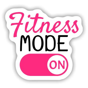 Fitness Modus An - Sticker Größe S (10 x 10 cm) - Mattweiß - Vorne