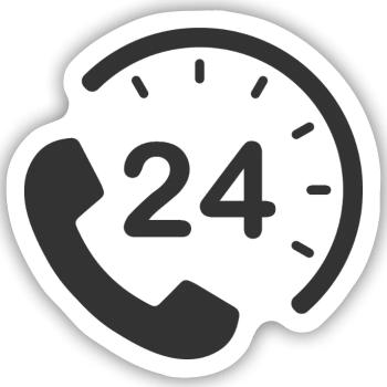 24/7 h Service - Sticker Größe S (10 x 10 cm) - Mattweiß - Vorne
