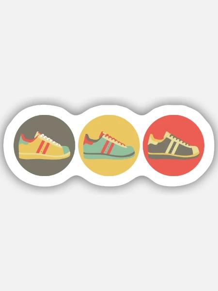Sneakers retro - Sticker Größe S (10 x 10 cm) - Mattweiß