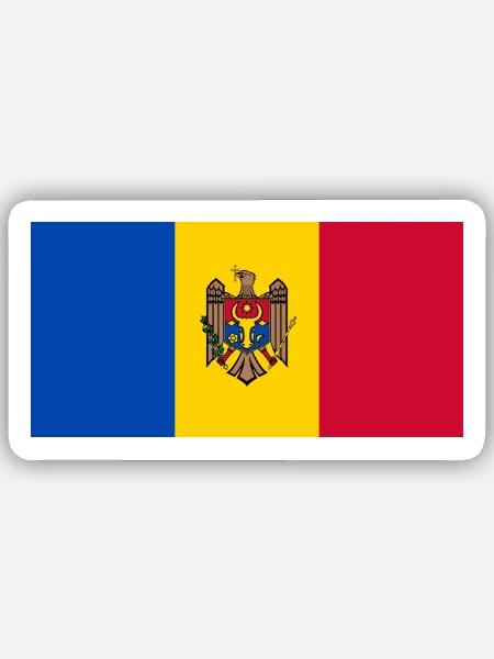 Republik Moldau - Sticker Größe S (10 x 10 cm) - Mattweiß