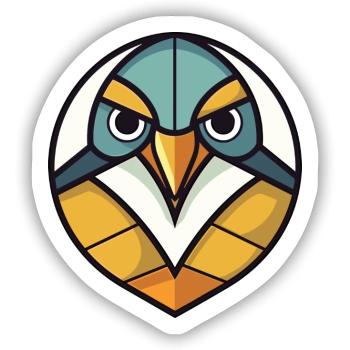 Meisenvogel Buntes Aquarell Tier Illustration - Sticker Größe S (10 x 10 cm) - Mattweiß - Vorne