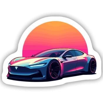 Electric Wave - Sticker size S (10 x 10 cm) - white matte - Front