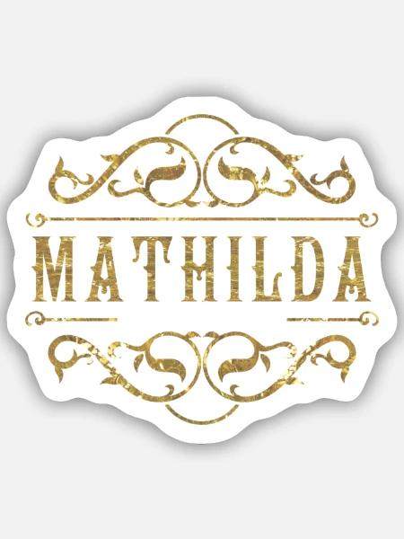 Mathilda gold - Sticker Größe S (10 x 10 cm) - Mattweiß