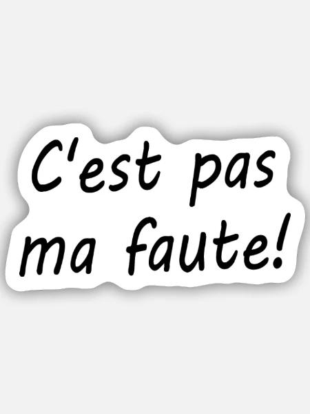 C'est pas ma faute ! - Sticker taille S (10 x 10 cm) - blanc mat