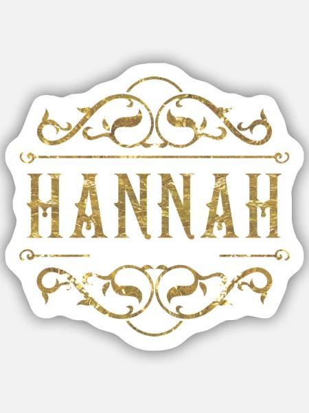 Hannah gold - Sticker Größe S (10 x 10 cm) - Mattweiß