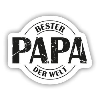 Bester Papa der Welt - Sticker Größe S (10 x 10 cm) - Mattweiß - Vorne