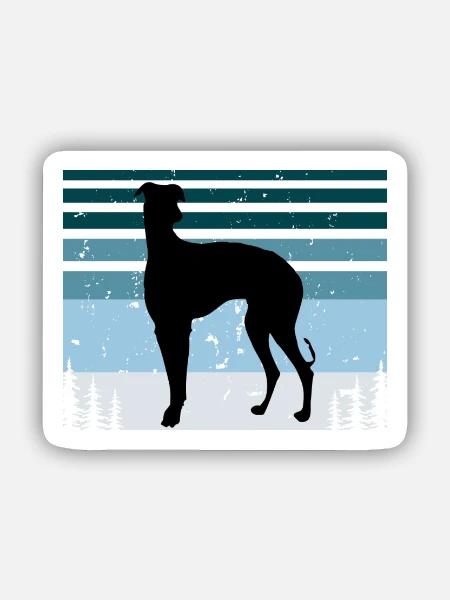 Galgo Español Dog Lover Silhouette Vintage Sunset - Sticker Größe S (10 x 10 cm) - Mattweiß
