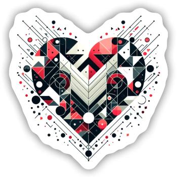 Geometric Heart - Sticker size S (10 x 10 cm) - white matte - Front