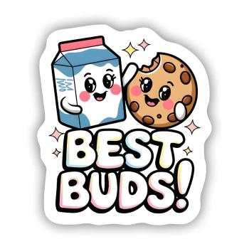 Beste Kumpels! - Sticker Größe S (10 x 10 cm) - Mattweiß - Vorne