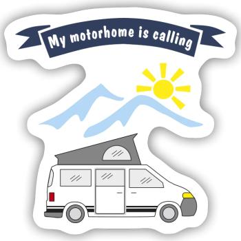 motorhome is calling - Sticker Größe S (10 x 10 cm) - Mattweiß - Vorne