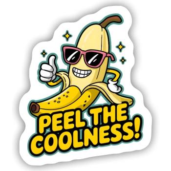 Schälen Sie die Coolness! - Sticker Größe S (10 x 10 cm) - Mattweiß - Vorne