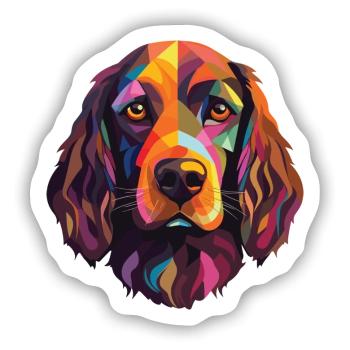 Field Spaniel Hunderasse Aquarell Illustration - Sticker Größe S (10 x 10 cm) - Mattweiß - Vorne