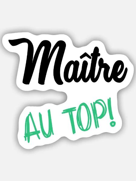 MAITRE. MAÎTRESSE. MERCI - Sticker taille S (10 x 10 cm) - blanc mat