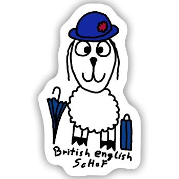 British English ScHoF - Sticker Größe S (10 x 10 cm) - Mattweiß - Vorne