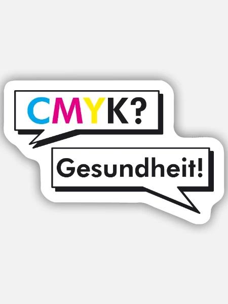 CMYK Grafiker Nerd Spruch Geschenk Shirt - Sticker Größe S (10 x 10 cm) - Mattweiß