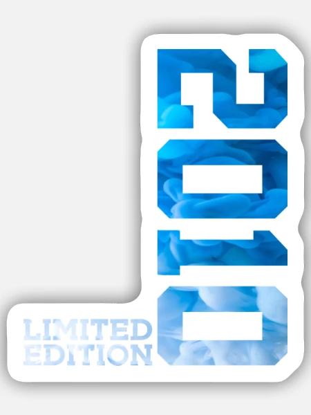 16. GEBURTSTAG LIMITED EDITION 2010 - Sticker Größe S (10 x 10 cm) - Mattweiß