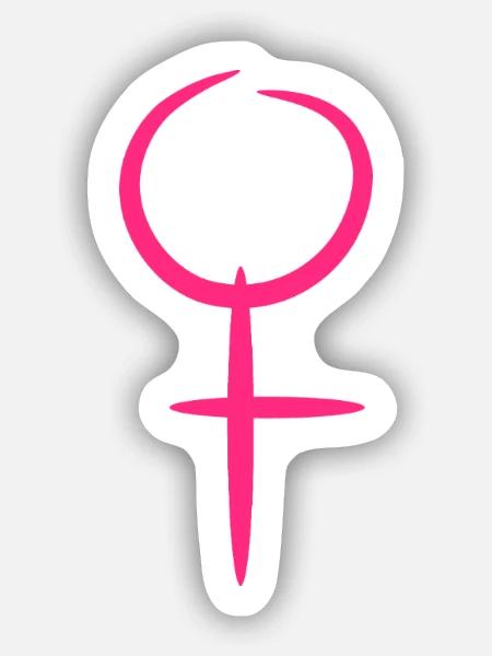 Venusssymbol Frau Mädchen Rosa - Sticker Größe S (10 x 10 cm) - Mattweiß