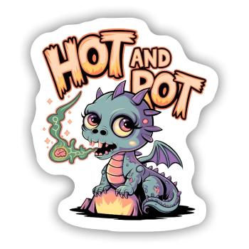 Heiß und faul - Sticker Größe S (10 x 10 cm) - Mattweiß - Vorne