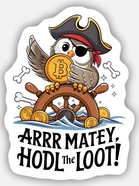 Hodl The Loot! - Sticker size S (10 x 10 cm) - white matte