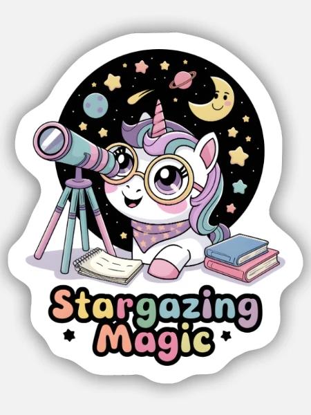 Magie der Sternenbeobachtung - Sticker Größe S (10 x 10 cm) - Mattweiß