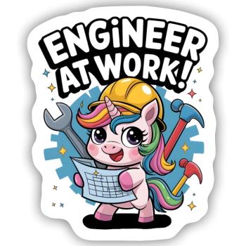 Ingenieur bei der Arbeit! - Sticker Größe S (10 x 10 cm) - Mattweiß - Vorne