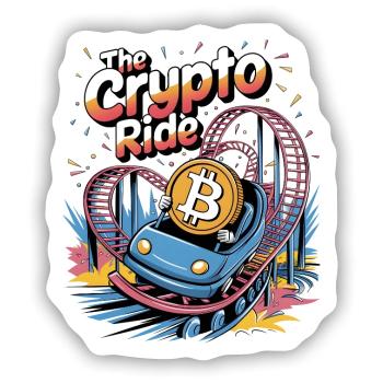Die Krypto-Fahrt - Sticker Größe S (10 x 10 cm) - Mattweiß - Vorne