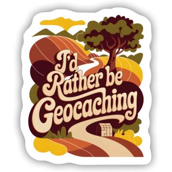 Ich würde lieber Geocaching machen - Sticker Größe S (10 x 10 cm) - Mattweiß - Vorne