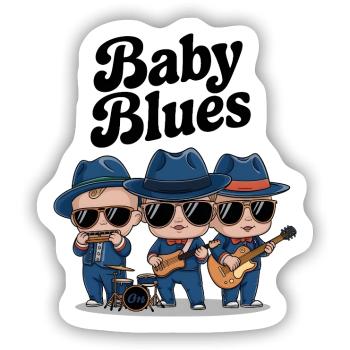 Baby-Blues - Sticker Größe S (10 x 10 cm) - Mattweiß - Vorne
