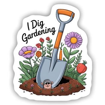 Ich stehe auf Gartenarbeit - Sticker Größe S (10 x 10 cm) - Mattweiß - Vorne