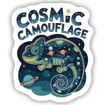 Kosmische Tarnung - Sticker Größe S (10 x 10 cm) - Mattweiß - Vorne