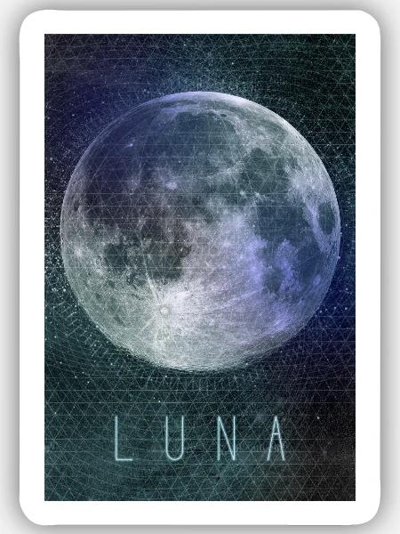 LUNA - Sticker taille S (10 x 10 cm) - blanc mat