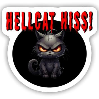 Höllenkatze zischt! - Sticker Größe S (10 x 10 cm) - Mattweiß - Vorne