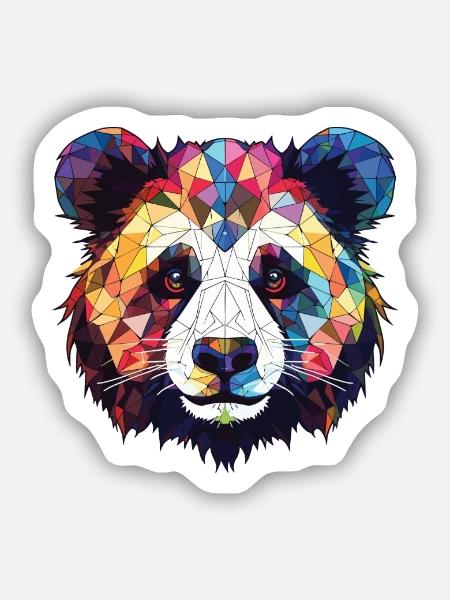 Panda Buntes Aquarell Tier Haustier Illustration - Sticker Größe S (10 x 10 cm) - Mattweiß