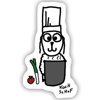 Koch ScHoF - Sticker Größe S (10 x 10 cm) - Mattweiß - Vorne