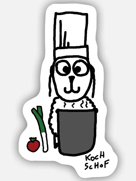Koch ScHoF - Sticker Größe S (10 x 10 cm) - Mattweiß
