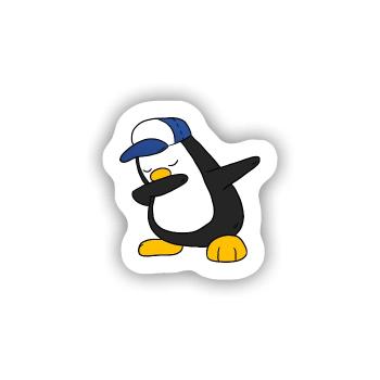 Penguin Dabbing Dab Pinguin - Sticker Größe S (10 x 10 cm) - Mattweiß - Vorne