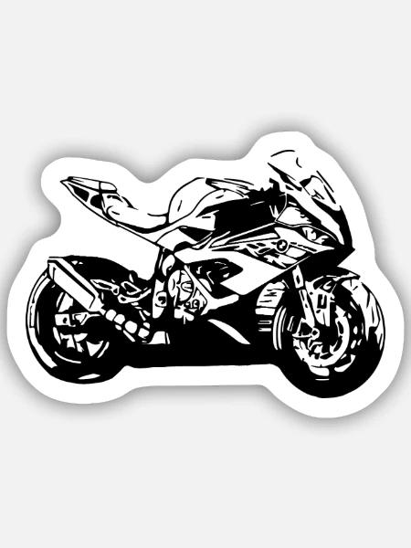 Motorrad - Sticker Größe S (10 x 10 cm) - Mattweiß